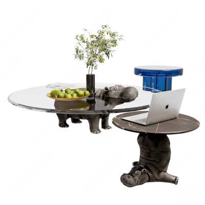 现代河马茶几3D模型下载